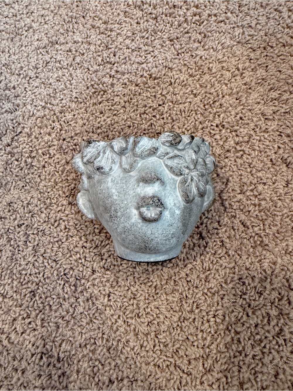 Cement Greco-Roman Inspired Mini Kissing Face Planter (4.5" x 4" x 4")